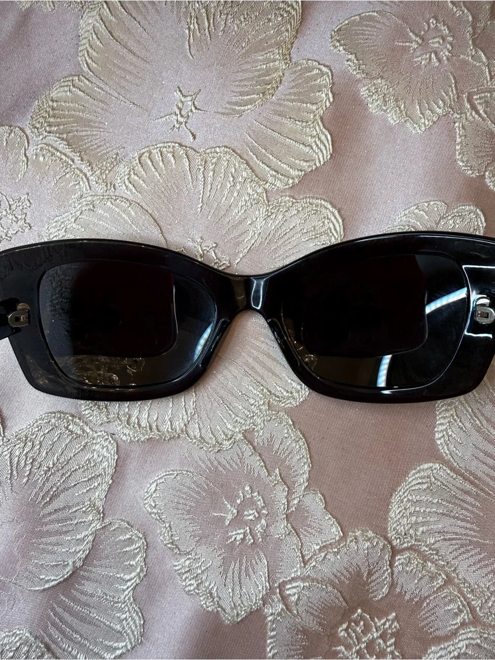 Prada SPR 19M Sunglasses Translucent Black Rectangle Cat Eye Made in Italy